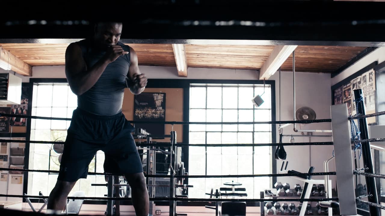 Evander Holyfield in a Door G virtual production shoot for (add)victory sports marketing