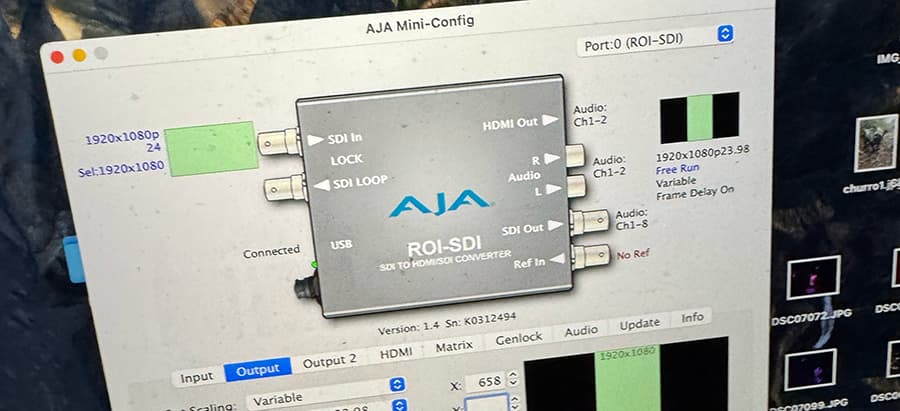 AJA ROI-SDI screen