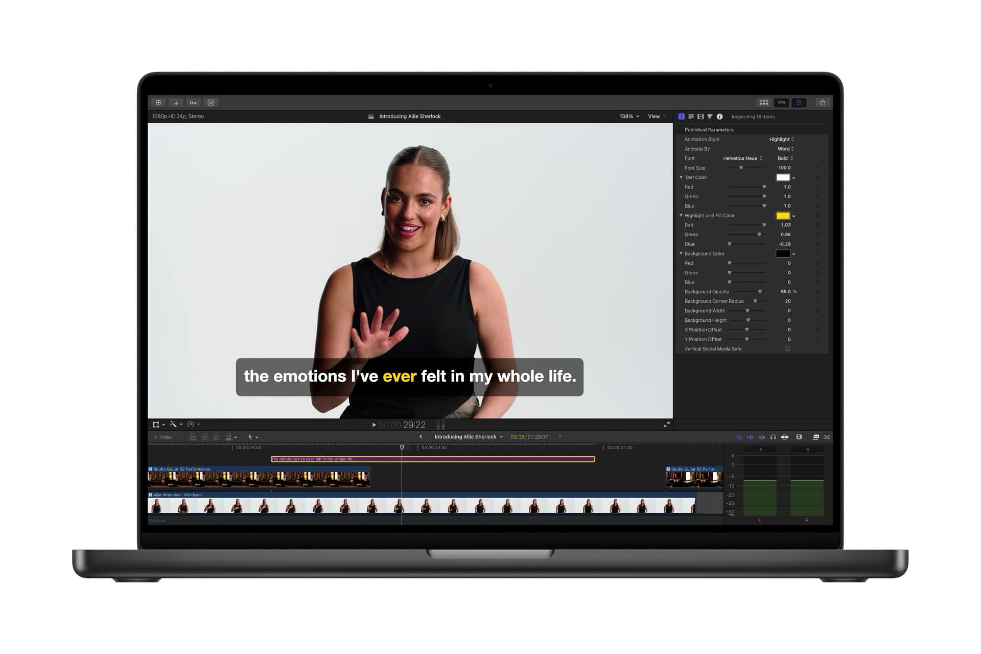 Apple-Creator-Studio-Final-Cut-Pro-Generate-Captions-on-MacBook-Pro