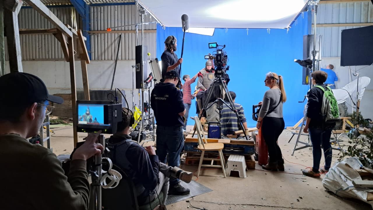 Blue screen filming - photo by Michael Hudson