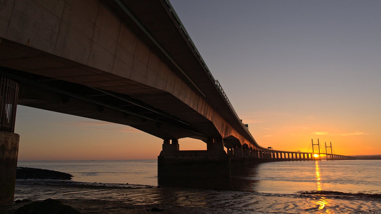 DJI Pocket 4 Severn Bridge sunset