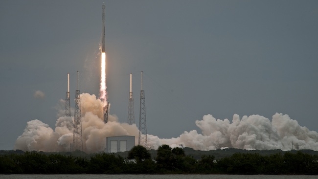 The Falcon 9 launching at Canaveral SpaceX