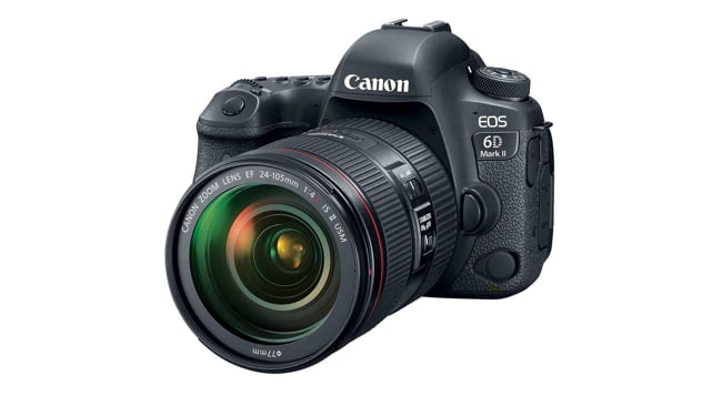 The new EOS 6D MarkII, here with EF 24-105mm f/4L IS USM II lens Canon