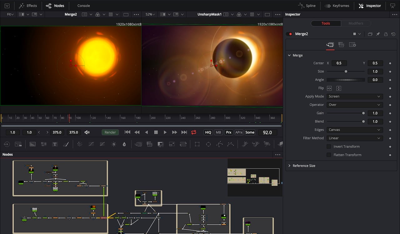 The Resolve version of Fusion is good; but for serious VFX work you need the standalone one Blackmagic Design