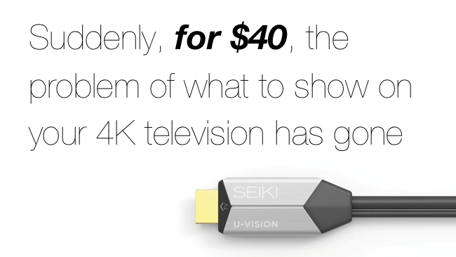 Seiki 4K upconverter cable Seiki/RedShark