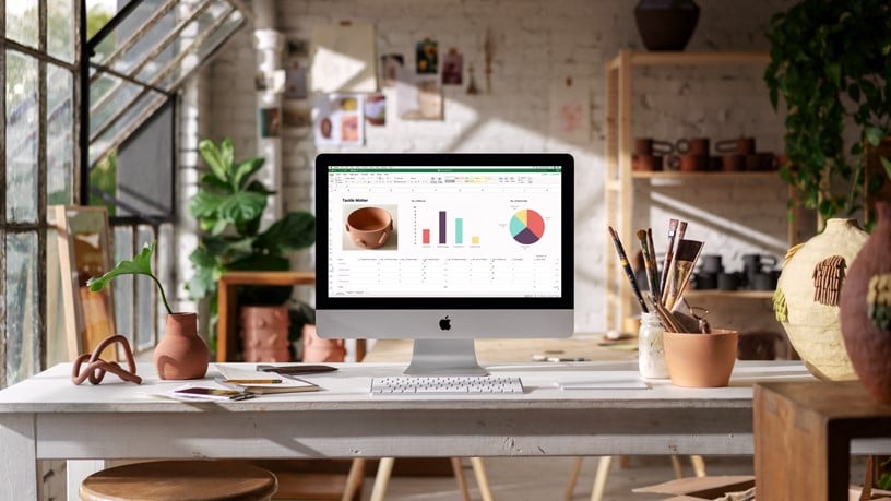 New iMac on a desktop Apple
