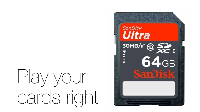 Play your cards right Sandisk