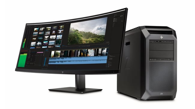 The new top-range HP Z8 G4 with the equally new HP 38-inch curved display HP