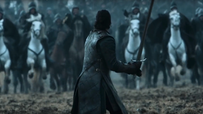 40 horses galloping at Kit Harrington - all shot in camera HBO