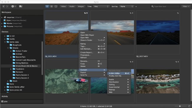 The newly improved Kyno 1.3 media management software Lesspain Software