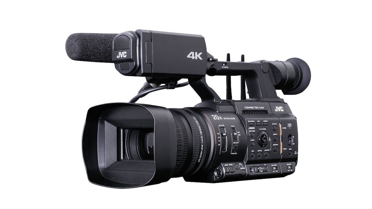 One of JVC's new hyper-connected handheld 4K ENG units, the GY-HC500 JVC