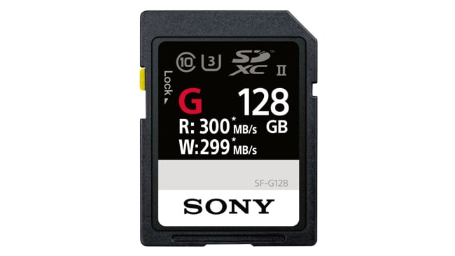 The new SF-G card comes in 32, 64 and 128GB flavours Sony