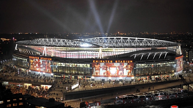 Emirates Stadium at night Emirates