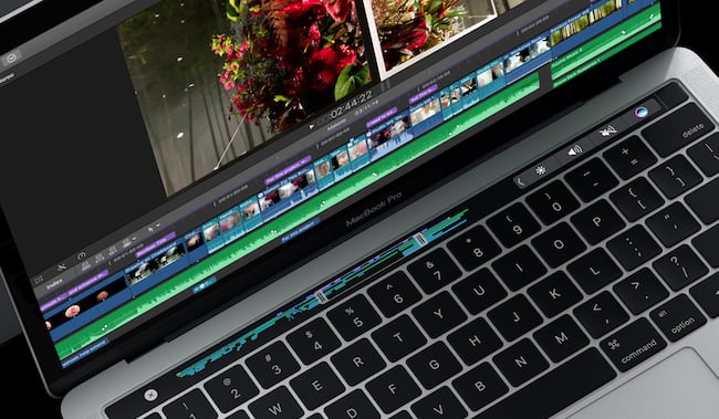 The new Touch Bar gets a good workout with the equally new FCP 10.3 Apple