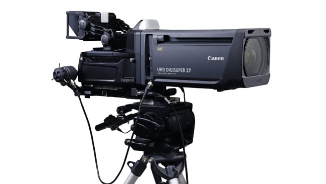 The new UHK-435 is slightly dwarfed by the Canon DigiSuper lens, but is no less significant for it Ikegami