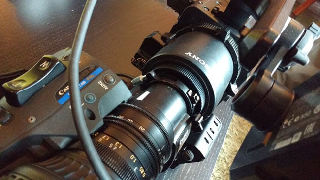 Sony F55 with Canon broadcast lens, via Sony's own adaptor. RedShark News