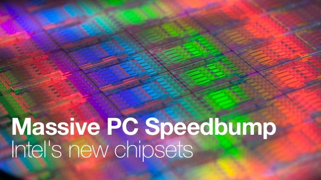 Picture of a recent Intel Chip under a microscope Intel