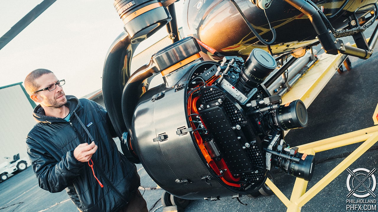 Not a futuristic ray gun, but three RED Monstro cameras in a panoramic array! Phil Holland - phfx.com