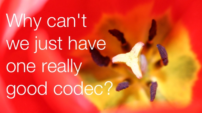 Why can't there just be one, really good, codec? RedShark