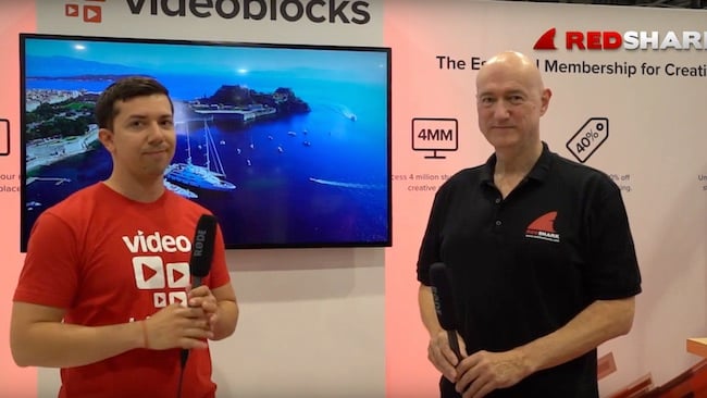 Mike Swartz, Contribution Support Manager, at Videoblocks with Dave Shapton (he's the one in the RedShark shirt) RedShark