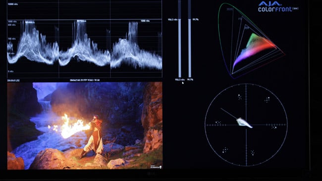 A four-instrument view. Note the differences between the waveform and CIE XY displays.JPG