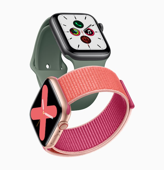 Apple_watch_series_5-gold-aluminum-case-pomegranate-band-and-space-gray-aluminum-case-pine-green-band-091019.jpg
