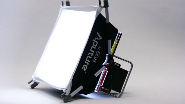 Aputure's softbox only increases the size of the light very slightly, but works well enough within that Aputures softbox only increases the size of the light very slightly but works well enough within that