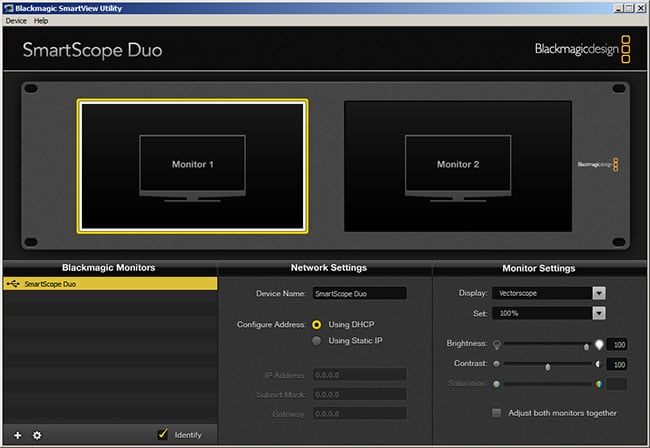 Blackmagic smartview control panel