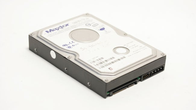 Despite advances in flash storage, bulk disk space for large video files typically uses disks like this one. Many cases include hot-swap bays for certain types of disk.JPG