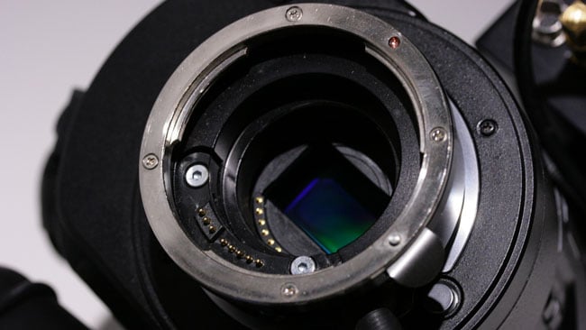 EF lens mount adaptor on JVC GY-LS300