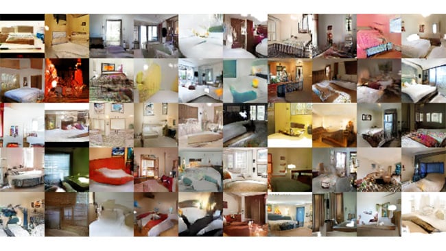  Generated images of bedrooms from a   paper by Alec Radford, Luke Metz and Soumith Chintala. None of these   bedrooms really exist