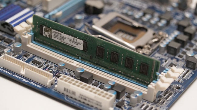 Installing a memory module into a  computer motherboard 