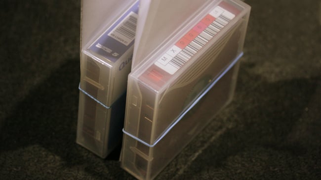 LTOs ready to go off to the salt mines for long-term storage. While industry tends to use huge tape libraries, film and TV people often used desktop drives and individual tapes.jpg