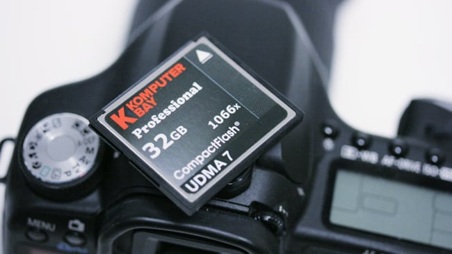 Large, fast compactflash cards are a necessity, although this will doubtless seem insignificantly small to anyone reading in 2021