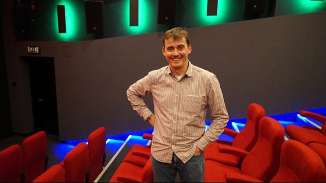 Nick Watson in Dolby screening room