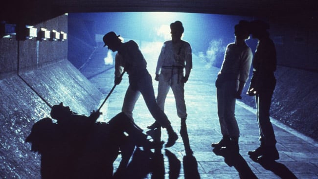 Possibly this underpass looked even more futuristic in 1971, but the backlight helps (from A Clockwork Orange)