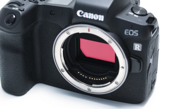 The EOS R's full-frame sensor is only a short distance behind its mount, making for easy adaption to other lenses.JPG
