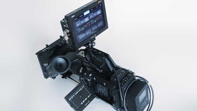 The Video Assist is equally at home on a DSLR or, as here, Ursa Mini. Accessories courtesy Wooden Camera and Core SWX.JPG