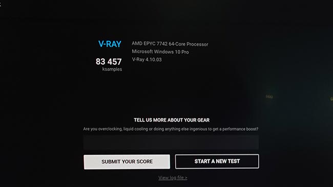 The dual ROME, 128 thread workstation was setting performance records while RedShark visited the booth.jpg