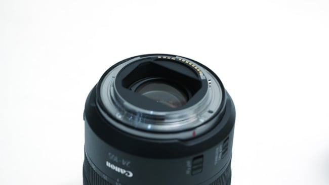 The rear elements of the RF 28-105 zoom are closer to the sensor than an EF mount lens could manage, which eases some concerns in lens design.JPG