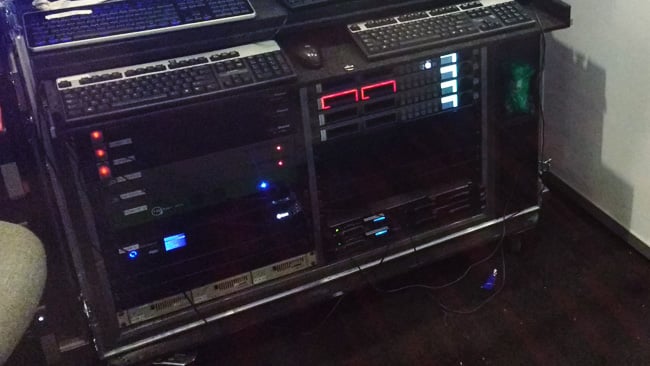 This might well be backup, because  those two red rectangles are two different drive bays on a Blackmagic  Hyperdeck, which both have SSDs in them. Two is better than one 