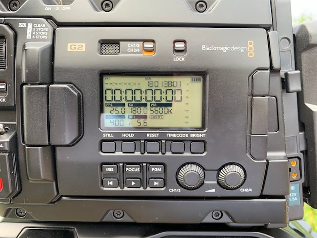 URSA Mini Pro 4-6K G2 review LCD screen controls closeup.jpg