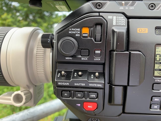 URSA Mini Pro 4-6K G2 review front controls closeup.jpg