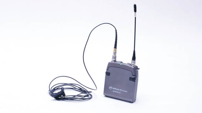 Wisycom MTP40S transmitter with DPA 4060 microphone