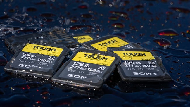 The new SF-M series is 18x less bendy than conventional SD cards. Sony