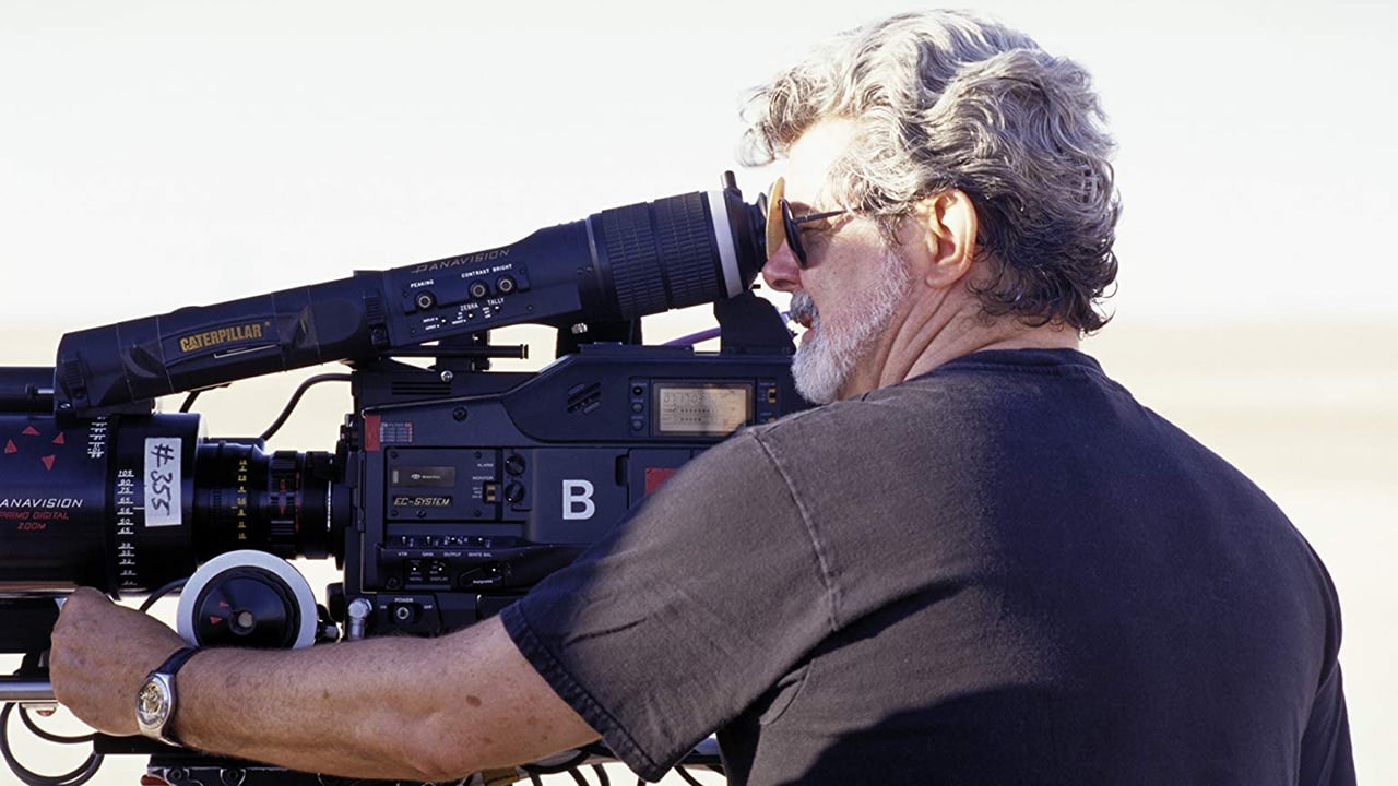 George Lucas with an HDCAM. Image: Lucas Film