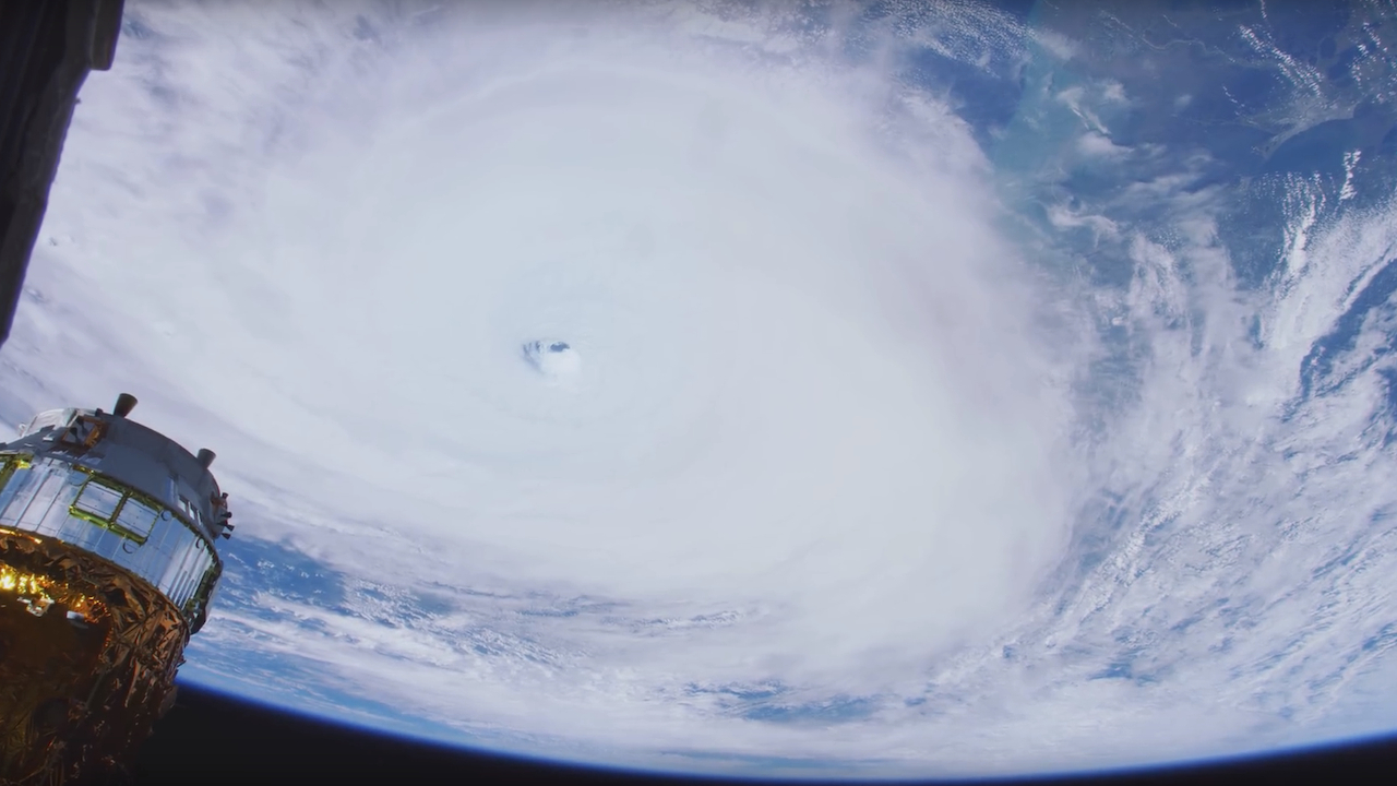 An unnamed storm system captured from the ISS by a RED Helium 8K NASA/ESA