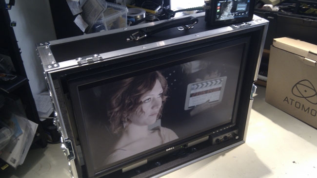 A Dell computer monitor flight cased for used on set. Notice the huge differentiation in colour between the Dell and the display on the Atomos recorder on top of it. RedShark News