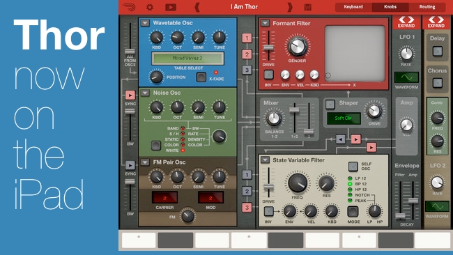 Thor on iPad Propellerhead/RedShark