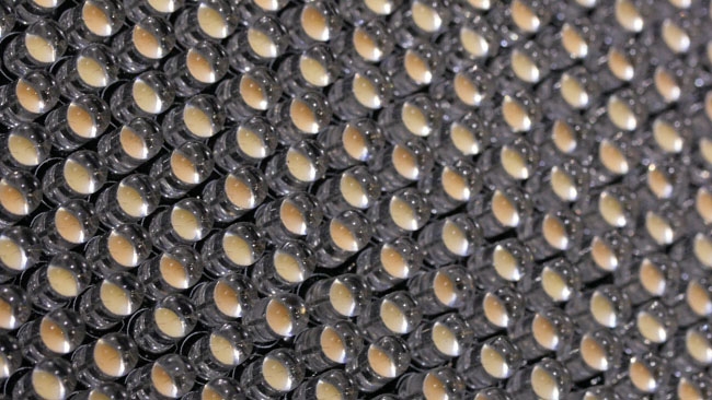 The slight phosphor colour differences between the warmer and cooler LEDs is slightly visible. Aputure / RedShark News